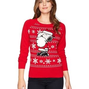 Christmas Womens Santa Snoopy Holiday Sweater